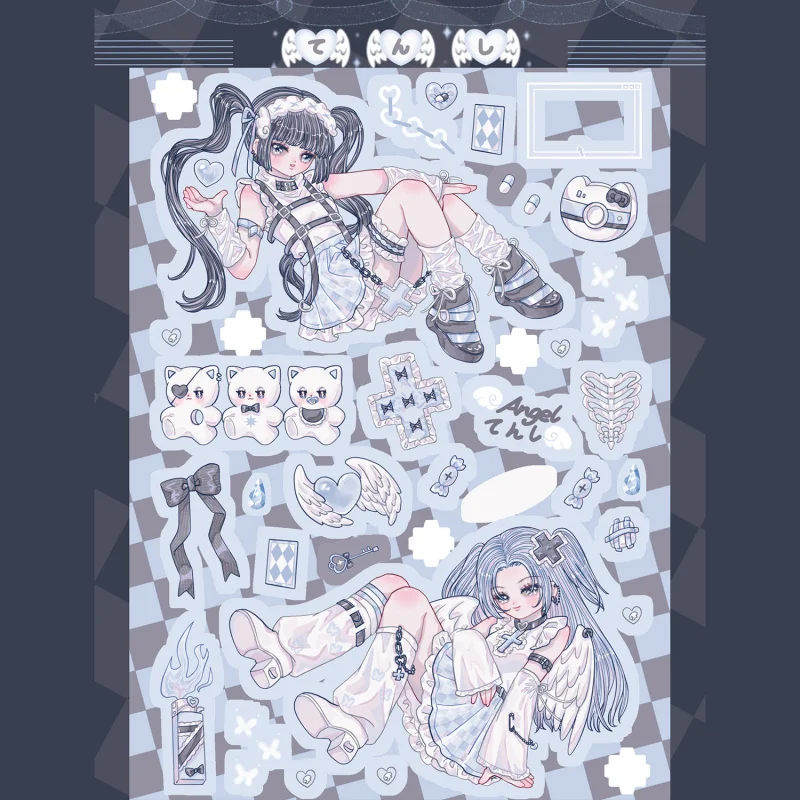 Cartoon Sweet Cute Kawaii Girl Double Character Stickers Handbook Phone Case Notebook Diary Scrapbook DIY Decorative Stickers