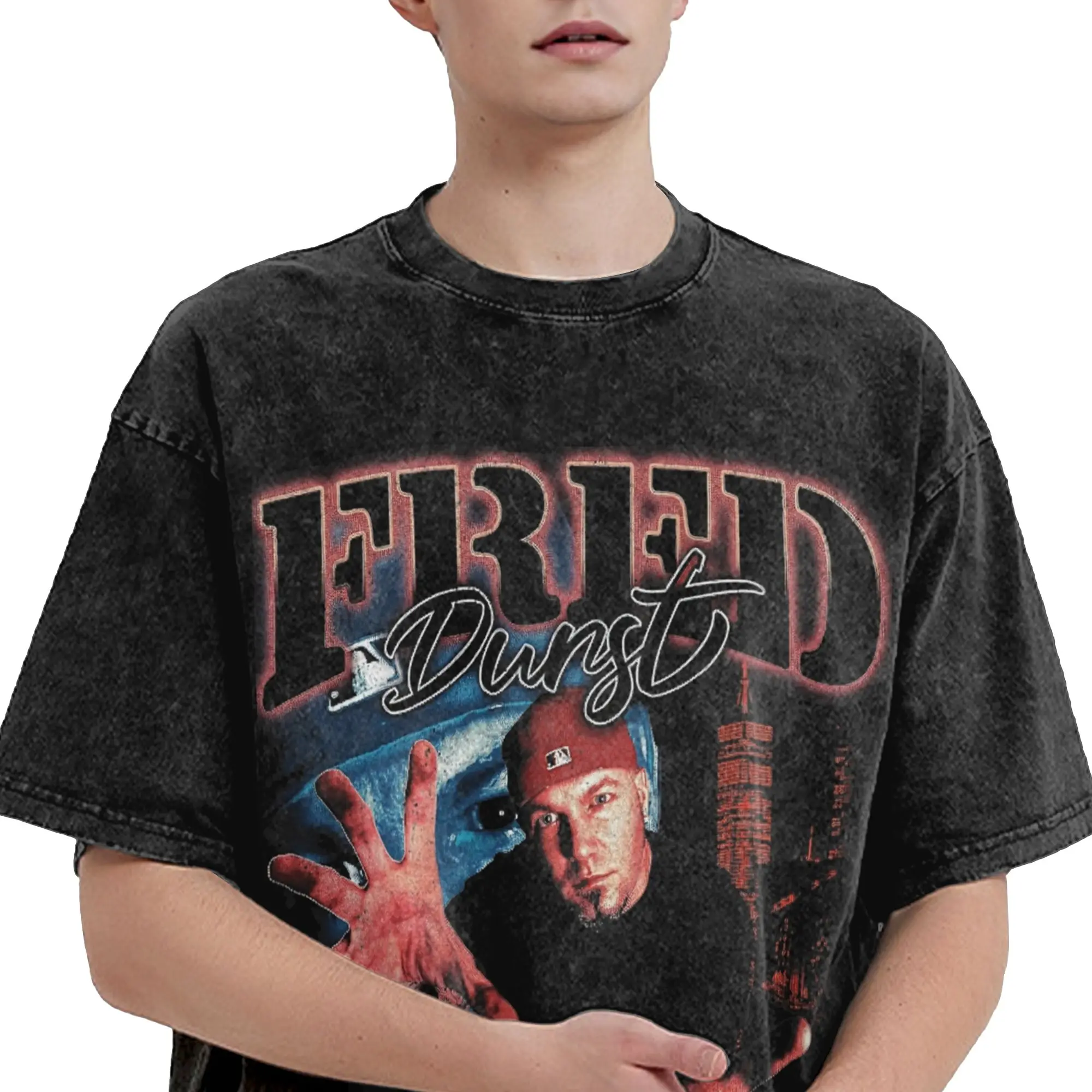 تي شيرت مغسول فريد دورست بوتليج عتيق 90s ليمب بيزكيت الهيب هوب تي شيرت رائع Harajuku ملابس الشارع الشهير تي شيرت صيفي للرجال والنساء #1