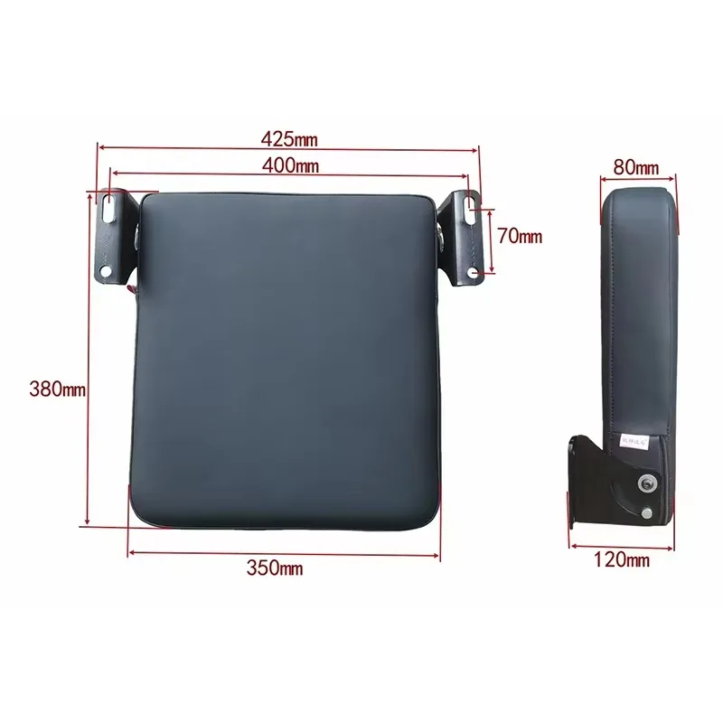 Auto Spring-Back Folding Seats Wall-Mounted in Steel and Foam 380x350mm for Special Purpose Vehicles Mobile Platforms