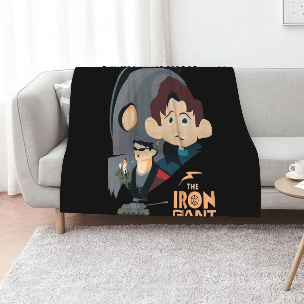 

The Iron Giant - Animated Movie Artwork Throw Blanket Decoratives bed plaid Extra Large Throw Nap Blankets