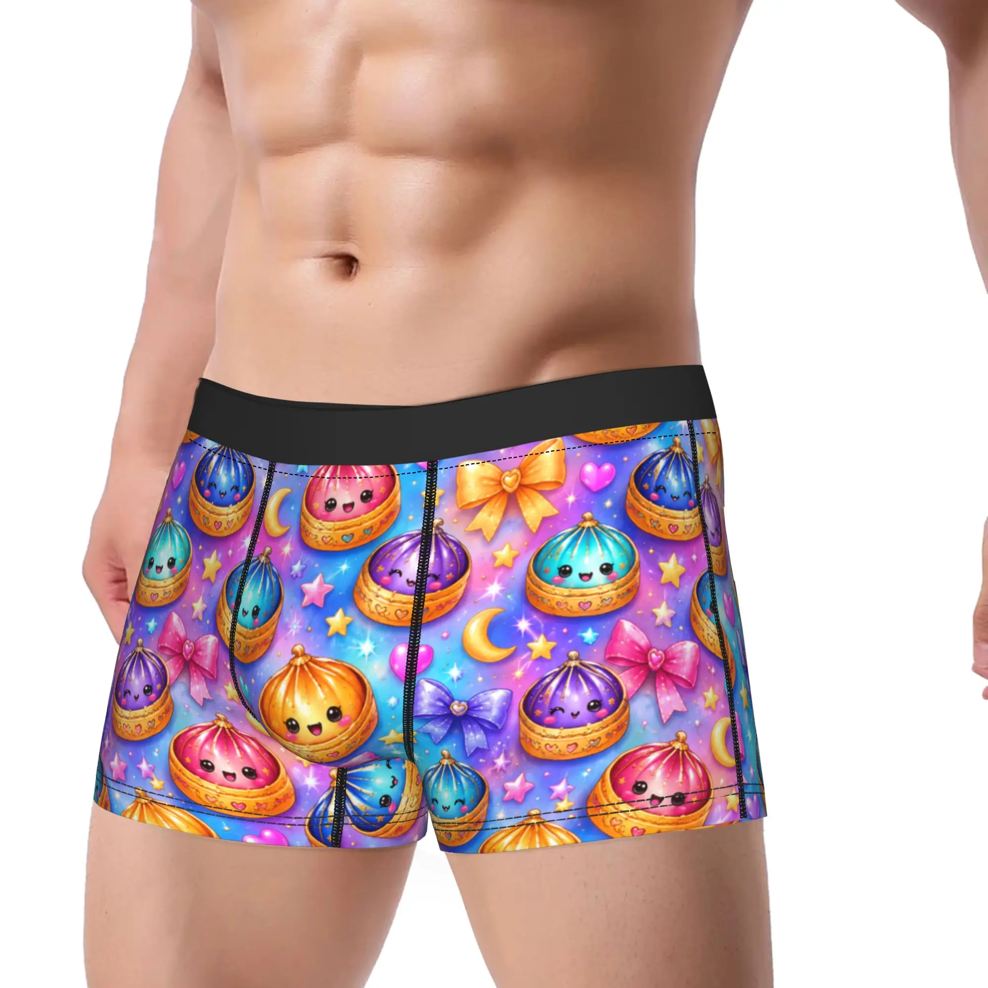 Sweet Xiaolongbao Moon Boxer Brief  Underwear Quality Males Comfortable Boxer Shorts Printing Large Size Panties