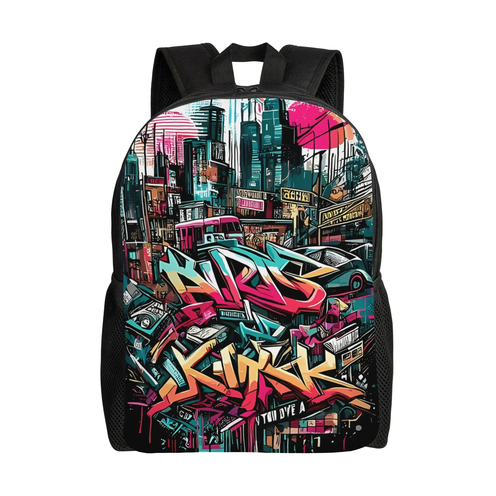 

Рюкзак Y2K Street Graffiti для мужчин, модная сумка-мочила большой вместимости, школьный рюкзак, сезон «Снова в школу»