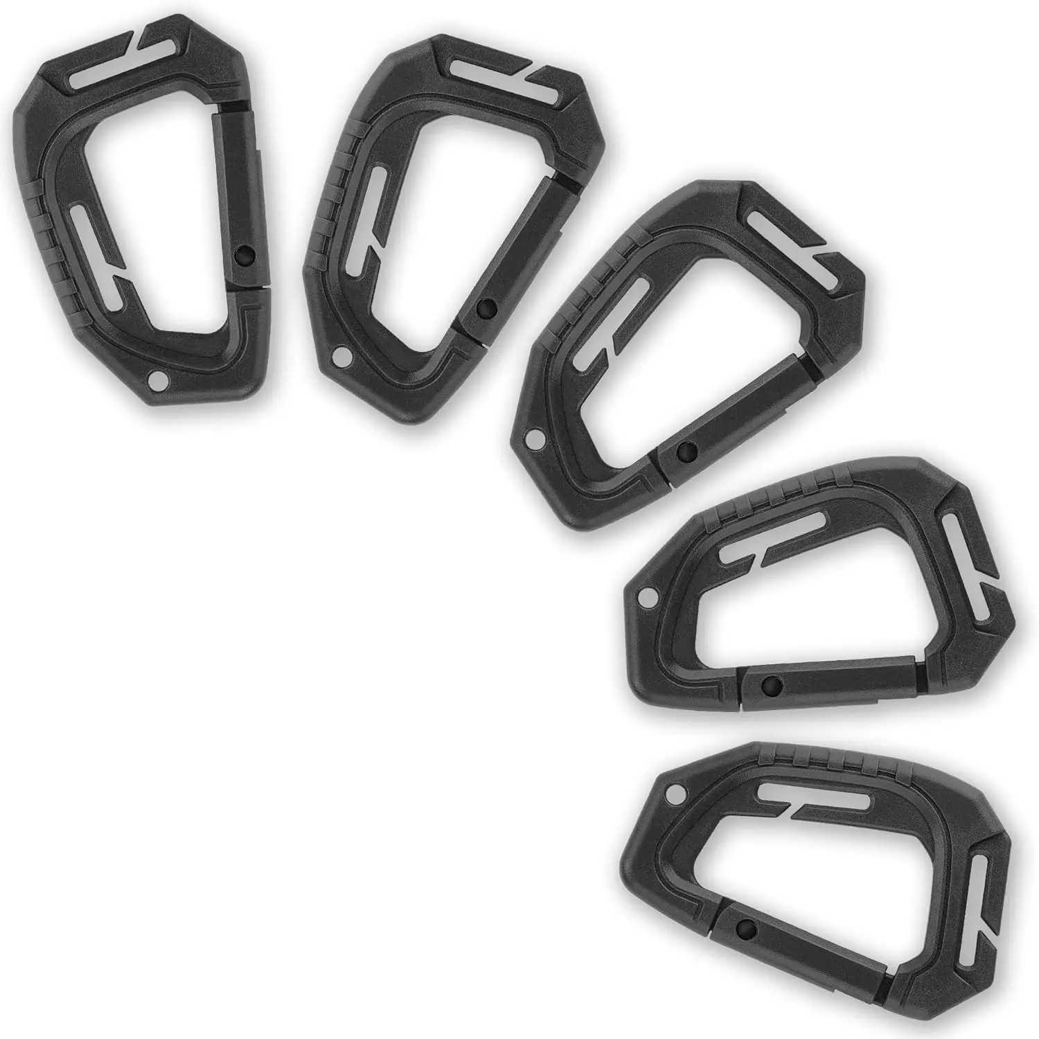 5Pcs Military Tactical Carabiner Clip Hard Plastic D Ring Molle Webbing Buckle Fast Spring Snap Hook Outdoor Camping EDC Tool