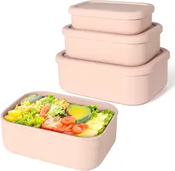 Silicone Bento Boxes Lunch Container, YONGHAO Leak-Proof Lunch Container, BPA-Free, Dishwasher Safe