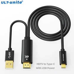 HDTV to USB C Cable Uni-directional 4K60Hz HDMI-Compatible to Type C Converter for Xreal Nreal Air Steam Deck Dock PS5 Monitor