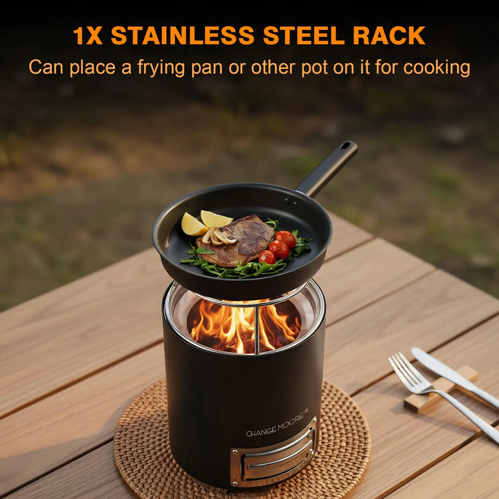 CHANGE MOORE 7'' Second Burning Smokeless Tabletop Fire Pit Cap Kit, Fire Start for Big Fire Pit or Outdooor Use,for 7'' Stove