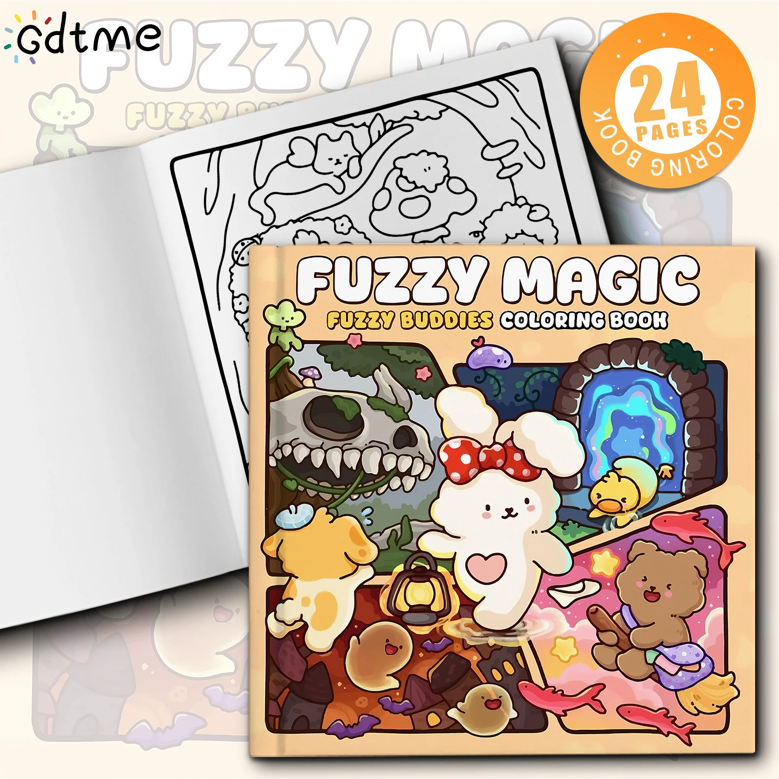 FUZZY MAGIC Malbuch für Teenager, mit niedlichen Tieren und einfach zu verwendenden Malbildern – Detail 1