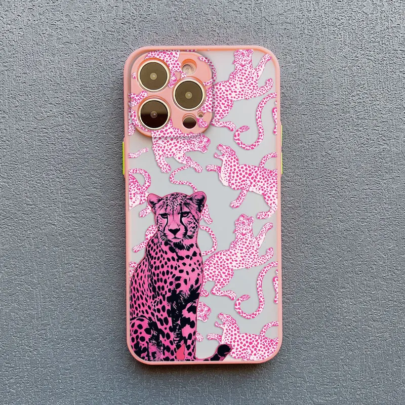 

Pink Leopard Print Pattern Phone Case For iPhone 16 15 Pro Max Plus 17 Pro Max 14 13 Mini 12 11 Pro Max Shockproof Back Covers