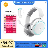 Picun G2 2,4 GHz Bluetooth auriculares inalámbricos para juegos para PC PS4 PS5 interruptor de teléfono 5ms baja latencia 7,1 auriculares con cable envolvente micrófono ENC