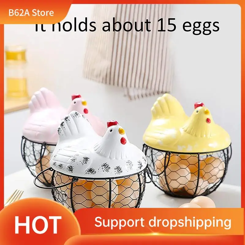 

B62A Корзина для яиц, корзина-держатель для яиц, органайзер для хранения из кованой проволоки, корзина для хранения в ресторане, декор для курицы