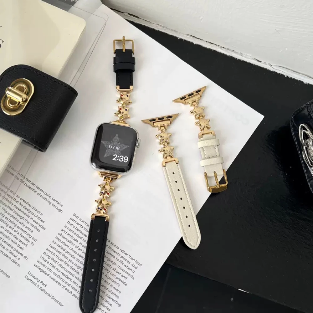 Роскошный стильный 3D-металлический ромбовидный звездный мягкий ремешок из искусственной кожи для Xiaomi Mi Band 9 8, спортивный браслет для Xiaomi Mi