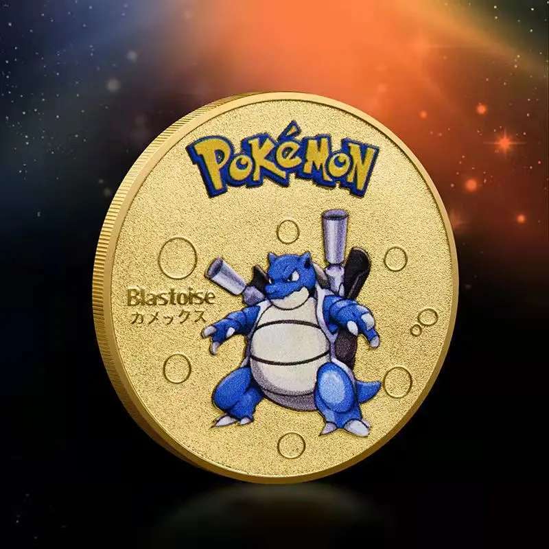 Moedas De Pokemon De Ouro Moedas De Metal Mewtwo Moeda Comemorativa Anime Charizard Pikachu Cartões De Pokemon De Ouro Rodada De Moeda De Metal