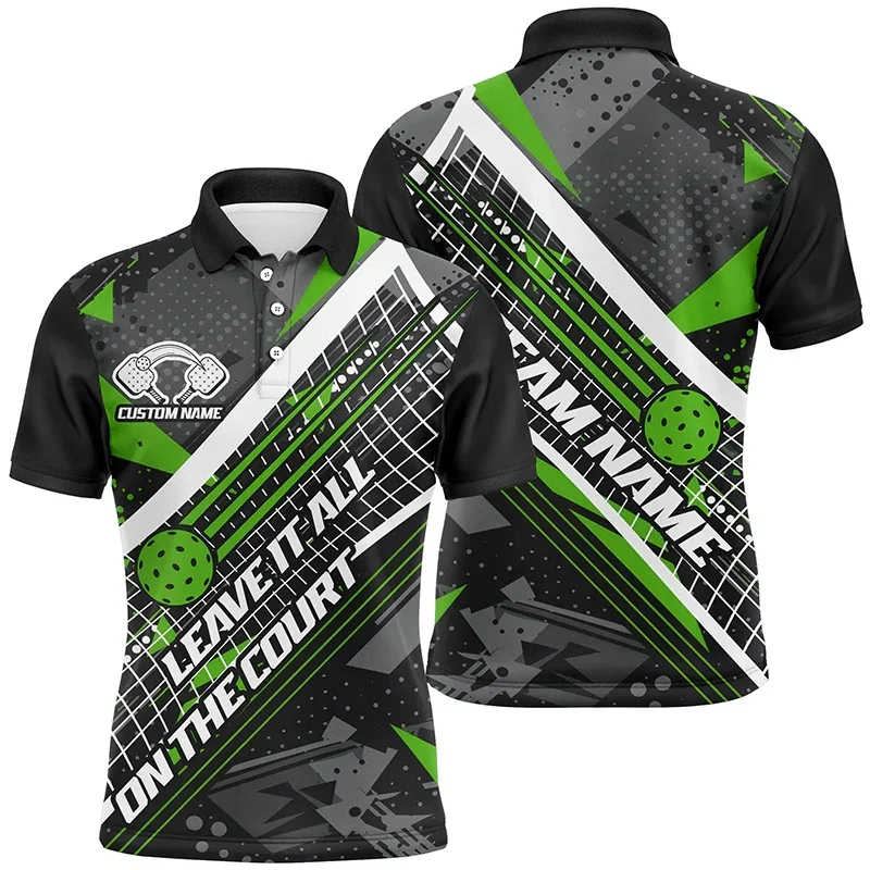 

3D Print Ball Sports Polo Shirt For Men Customized Name Pattern Short Sleeve Summer Loose Lapel Tee Shirts Street Button T-Shirt