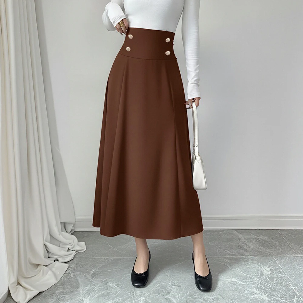 

Summer A-Line Midi Skirt Casual Fit Mid-Length Regular Waistline Women's Fashion Skirts Casual Style Clothing