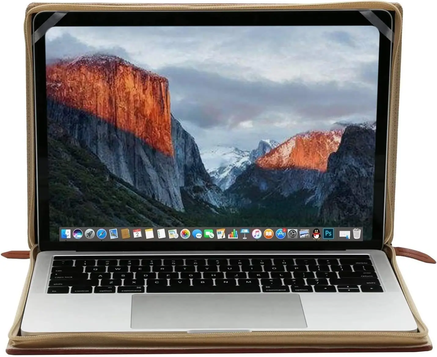MOSISO – etui na laptopa z ekologicznej skóry PU, przeznaczone do modeli MacBook Air 13, 15, M5, M4, M3, M2 Pro, 14, 16 cali, w stylu vintage, brązowe. — zdjęcie produktu 3