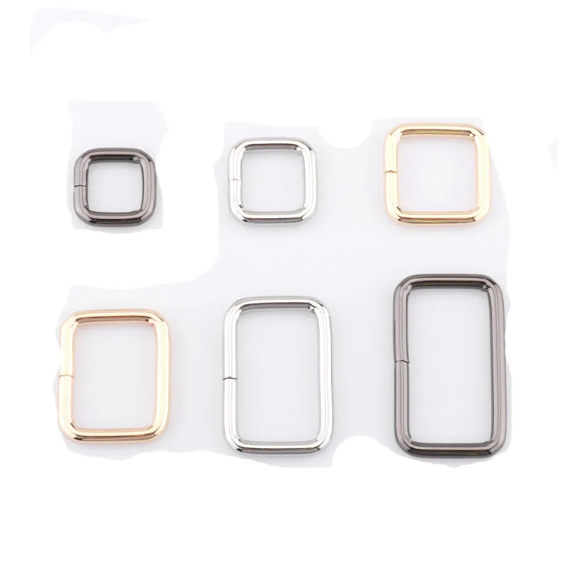 

Rectangle Metal Buckles Webbing Belt Leather Ring Buckle Clasp Handbag Strap Clip Adjuster DIY Hardware Accessories