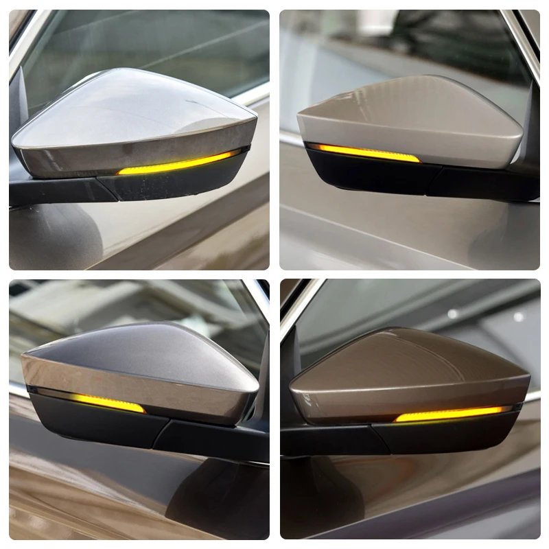 2 قطعة عدسة المدخن LED مصباح مرآة جانبية لسكودا سوبيرب A7 B8 MK3 2016-2019 العنبر الجانب الرؤية الخلفية الديناميكية بدوره أضواء الإشارة #4