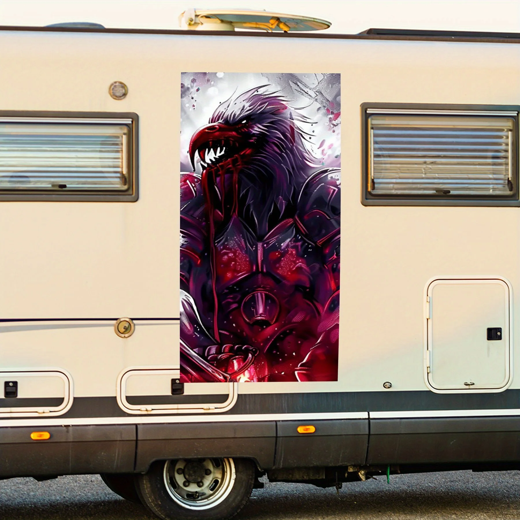 

Жестокая бронированная птица, красная виниловая наклейка для двери автомобиля на колесах, водонепроницаемые самоклеящиеся виниловые наклейки, декор, защита автомобиля