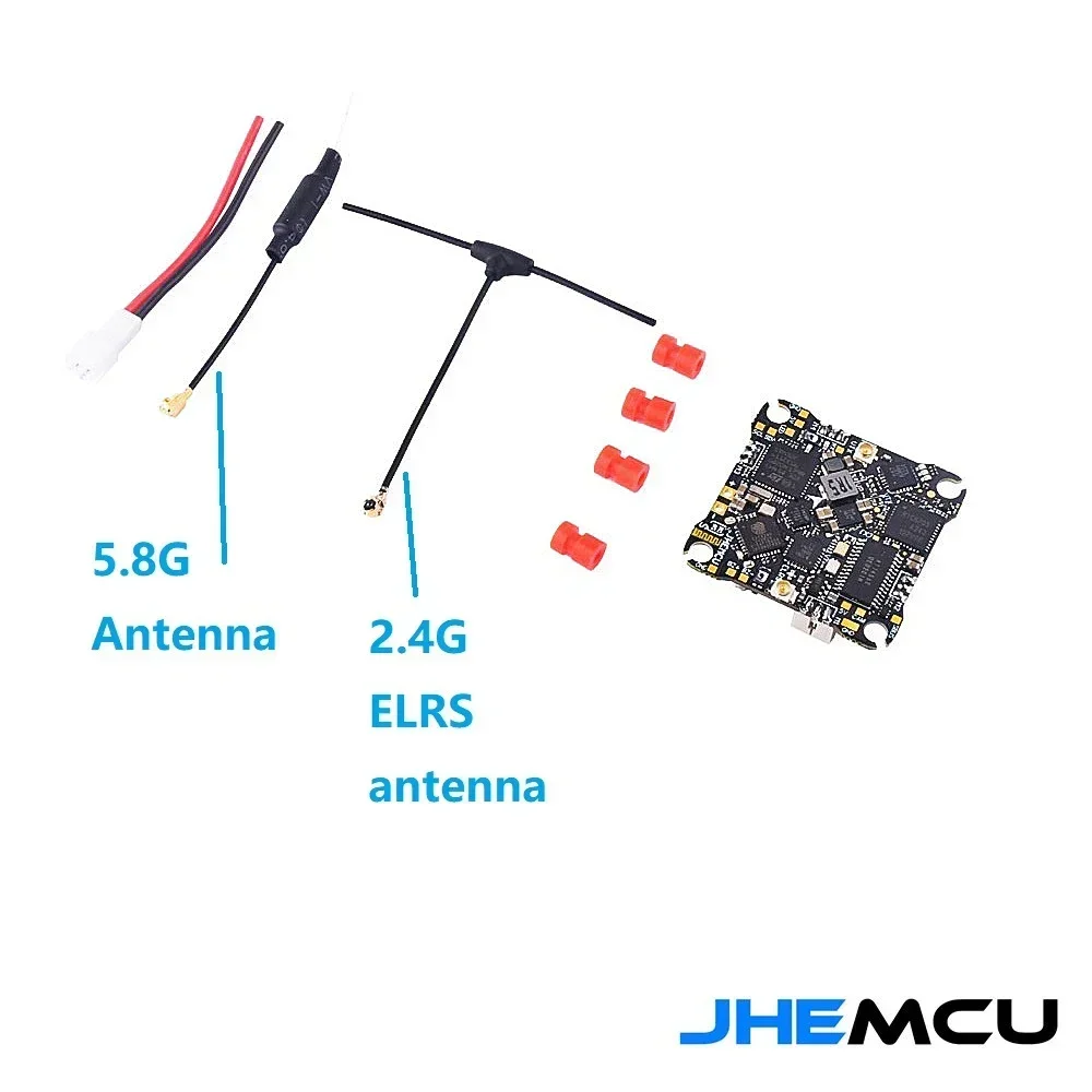 JHEMCU F411 ELVTX Flight Controller BLHELIS 12A 4in1 ESC 5.8G 400mW VTX ELRS 2.4G RX AIO 25.5X25.5mm 1-2S for RC FPV Drone Parts