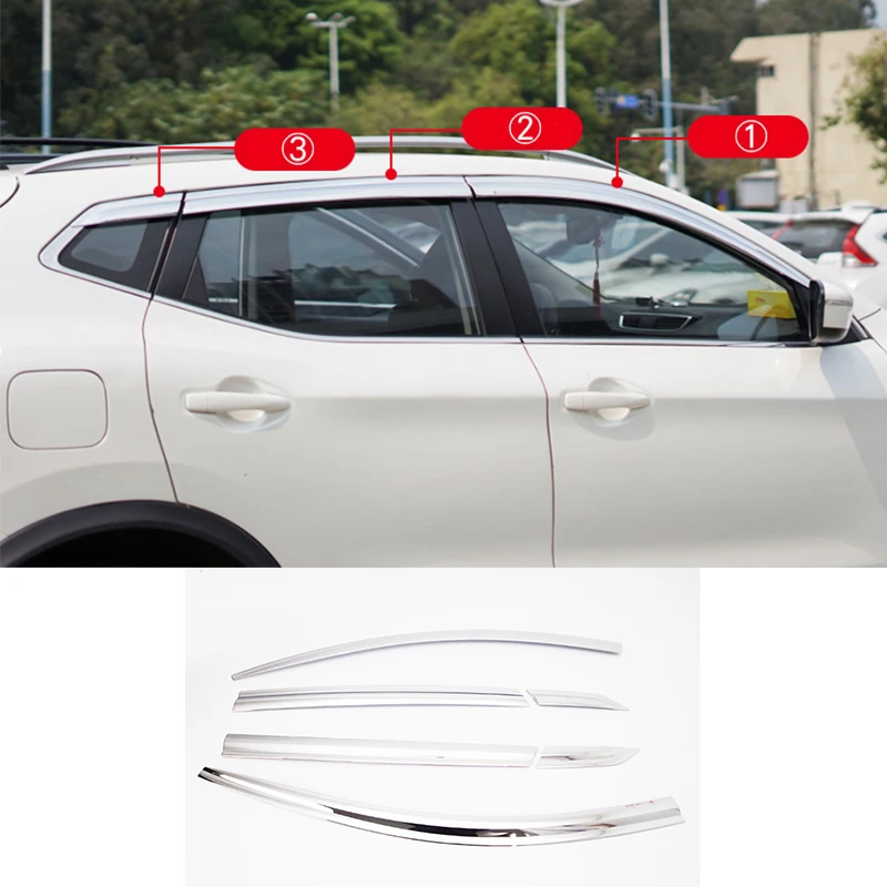 

Car accessories FIT FOR Nissan Qashqai J11 2015-2021 ABS chrome waterproof Door Window Visor Vent Shades Sun Rain Guard