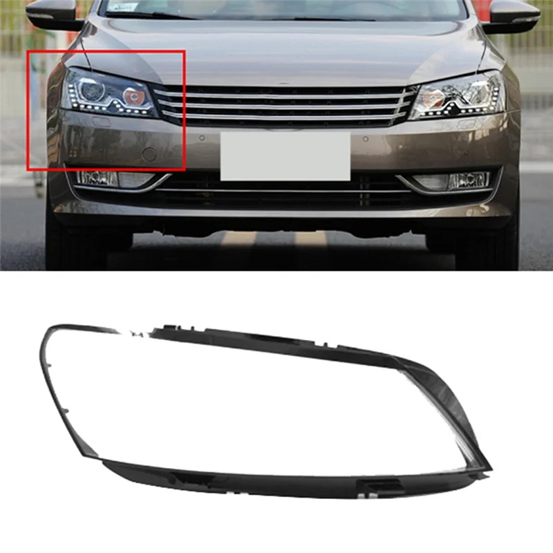 

L37A-Car Front Headlight Cover Lampshades Lamp Shell Headlights Lens Cover For VW Passat 2011-2015 Right