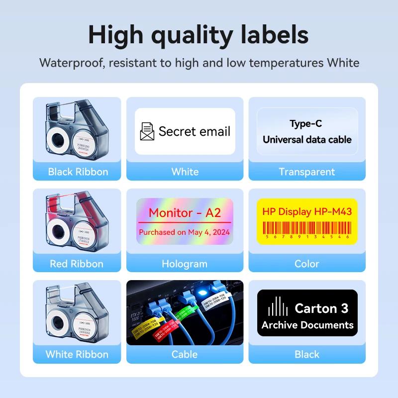 Niimbot N1/B18 Thermal Transfer Label Printer Label Maker with Black Ribbon Paper Tag Sticker for Home Office Jewelry Garden view 4