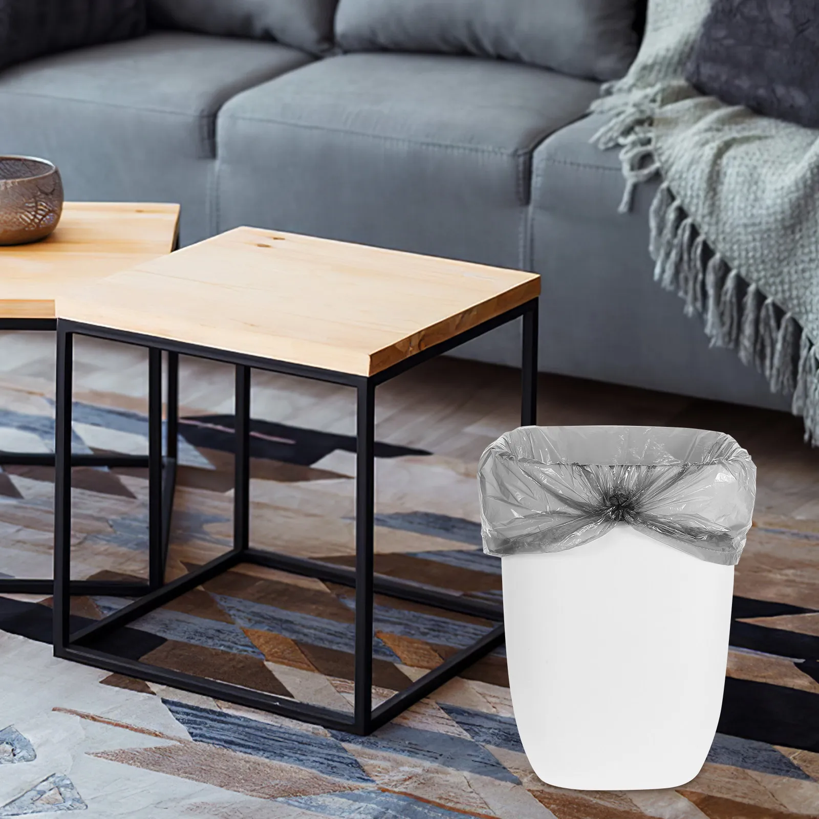 

Big Size Trash Bucket for Home Use Modern Simple Design Heavy Duty Plastic Garbage Can for Living Room Bathroom Wastebasket Bin