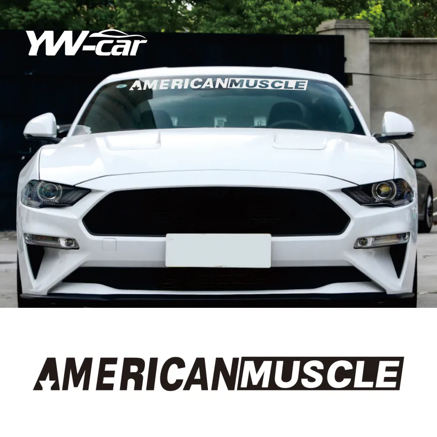 

2 Pcs American Muscle Style Car Front Windshield Decal Vinyl Rear Windscreen Window Sticker For Camaro Mustang Challenger F150