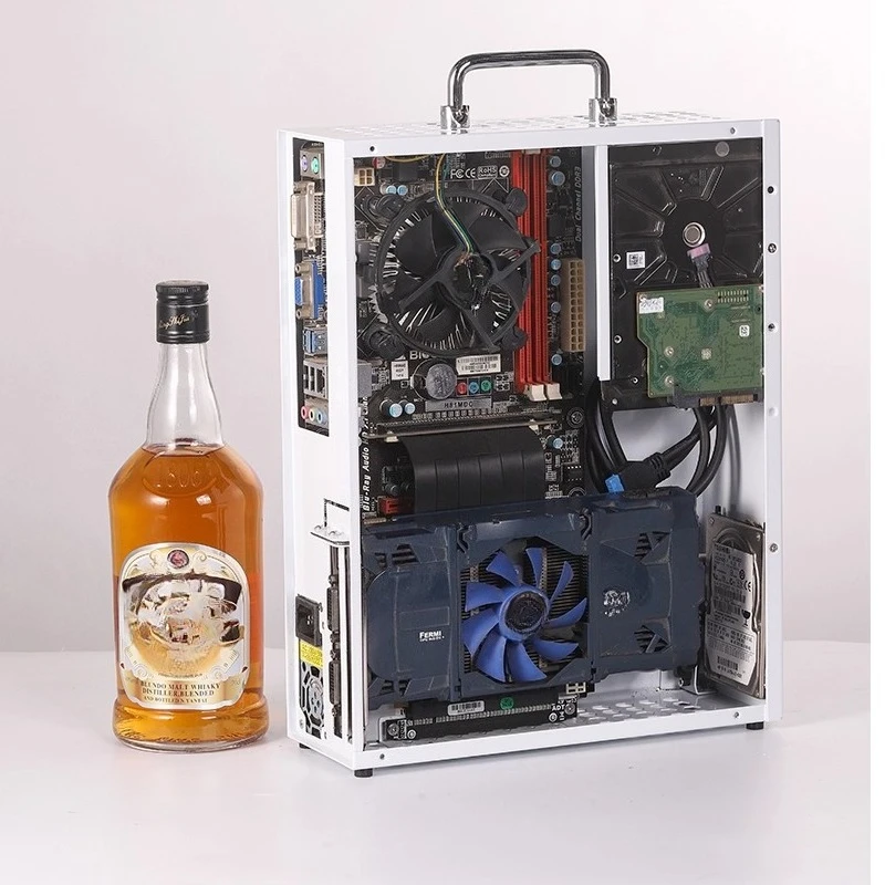 forP02, P04 portable A4 portable ITX case matx compact mini itx white side transparent small case