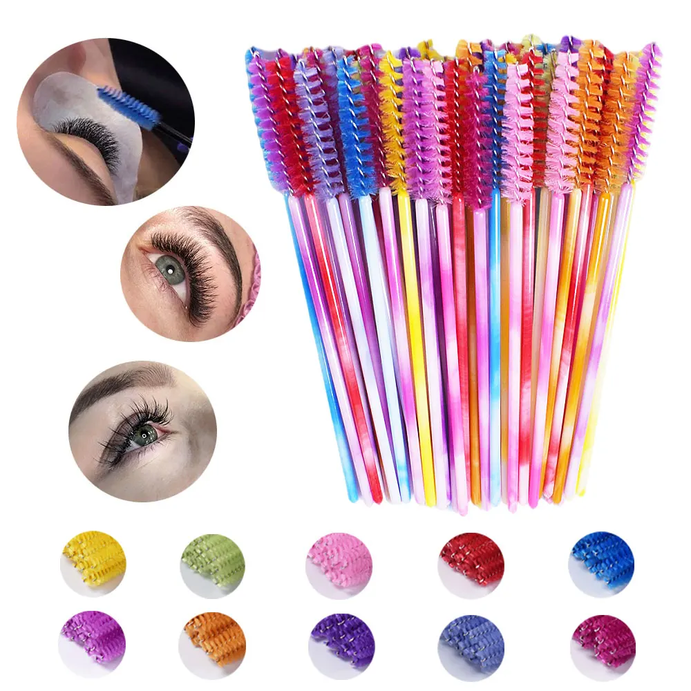 Brosse à cils en cristal jetable de bonne qualité, 50 pièces/paquet, maquillage, poignée en diamant, baguettes à Mascara, outil d'extension de cils