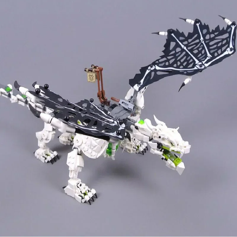 71721 Classic Skeleton Wizard Dragon Air Flying Dragon Building Block Model 718 Parts Adult Kids Birthday Toy Gift