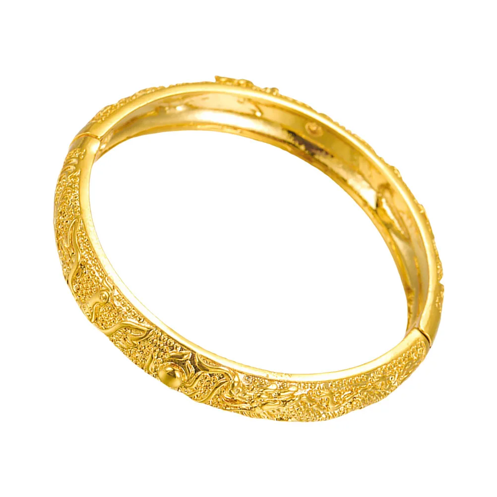 

1pc Dragon Bracelet Women Ethnic Style Gold Plated Comfortable Party Daily Accessories Gift Bangle Brass Jewelry