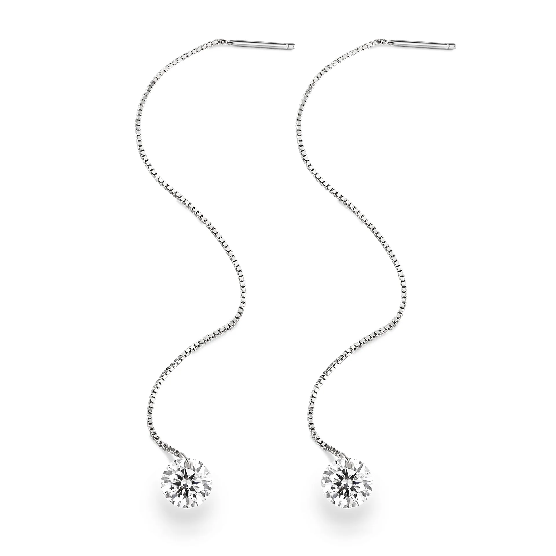 S925 silver earrings, moissanite long earrings, new cross-border live broadcast hot-selling earrings, Panyu silver jewelry whol