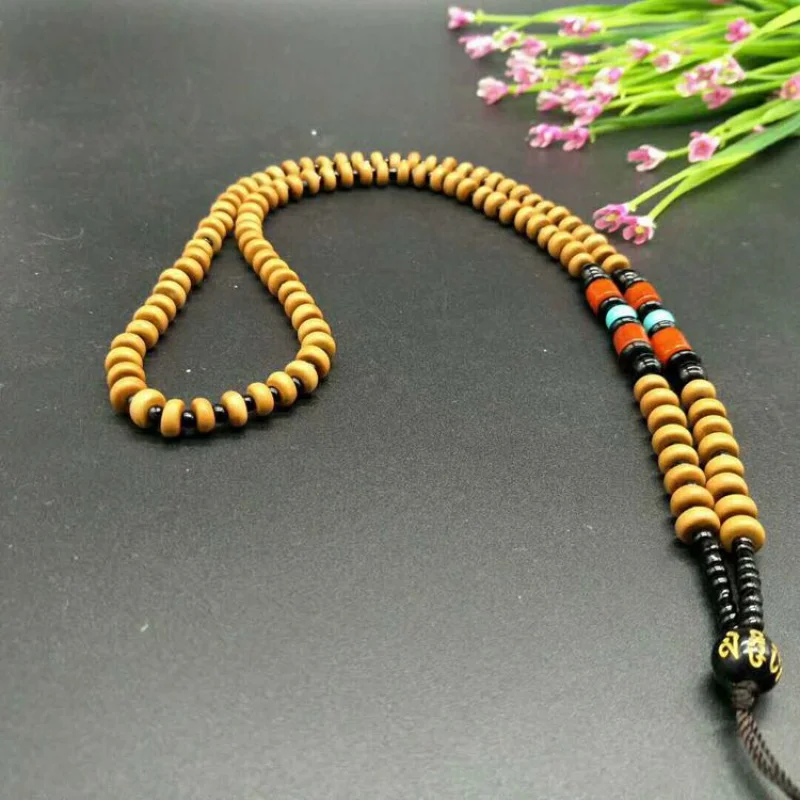 Olive Core Spacer Necklace Rope Jade Pendant Rope Wooden Pendant Lanyard Jade Pendant Jade Pendant Rope Wholesale