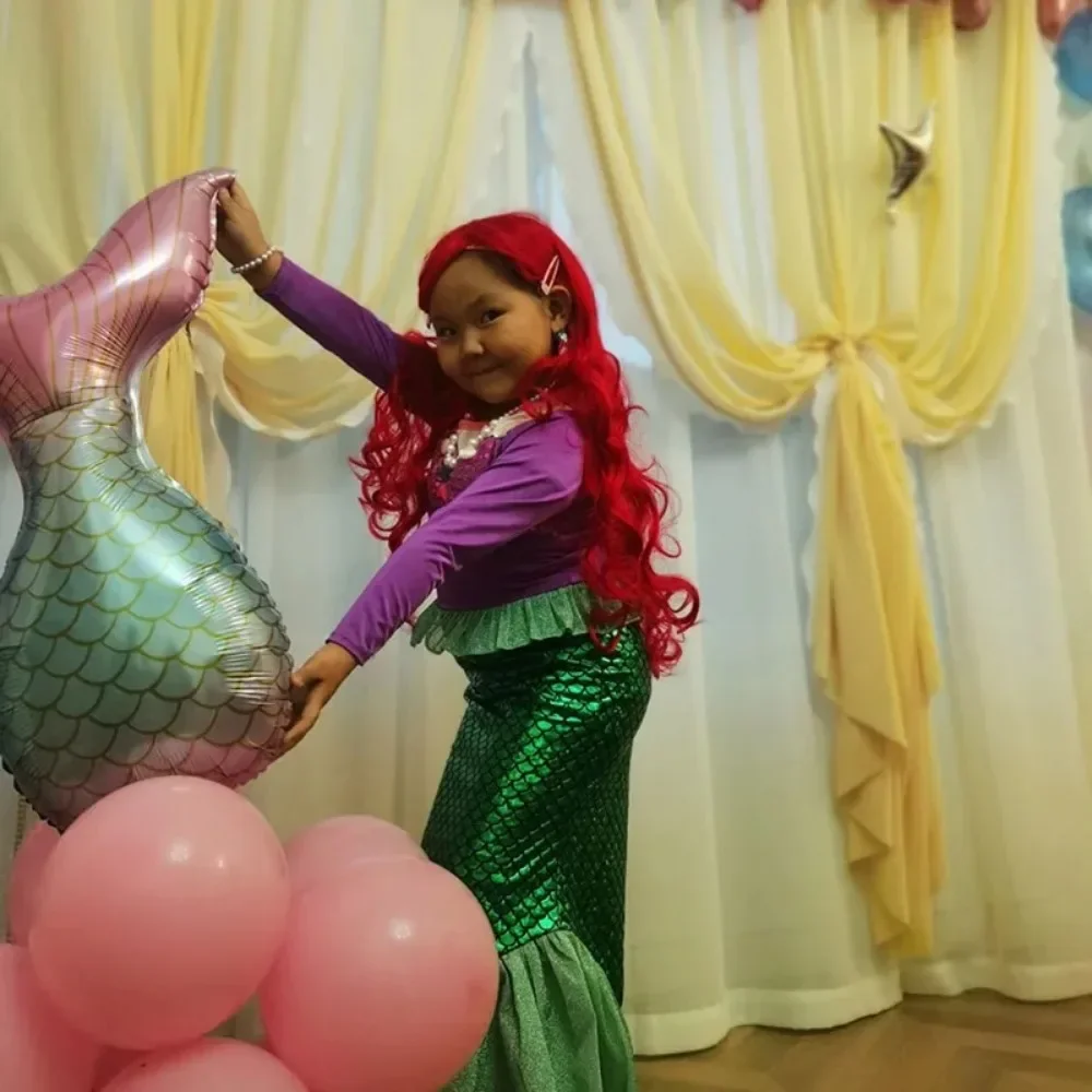 Fancy Little Mermaid Ariel Princess Costumes Dress For Cosplay Carnival Birthday Party Clothes Mermaid Dress