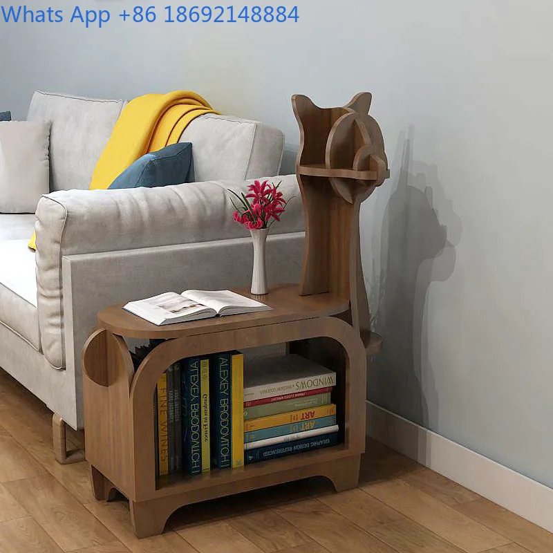 ชั้นวางหนังสือรูปอัลปาก้า ชั้นวางของข้างโซฟา โต๊ะข้างสำนักงาน ตกแต่งร้านค้า ชั้นวางโชว์สินค้า ชั้นวางของลายการ์ตูน ที่จัดระเบียบโต๊ะทำงาน