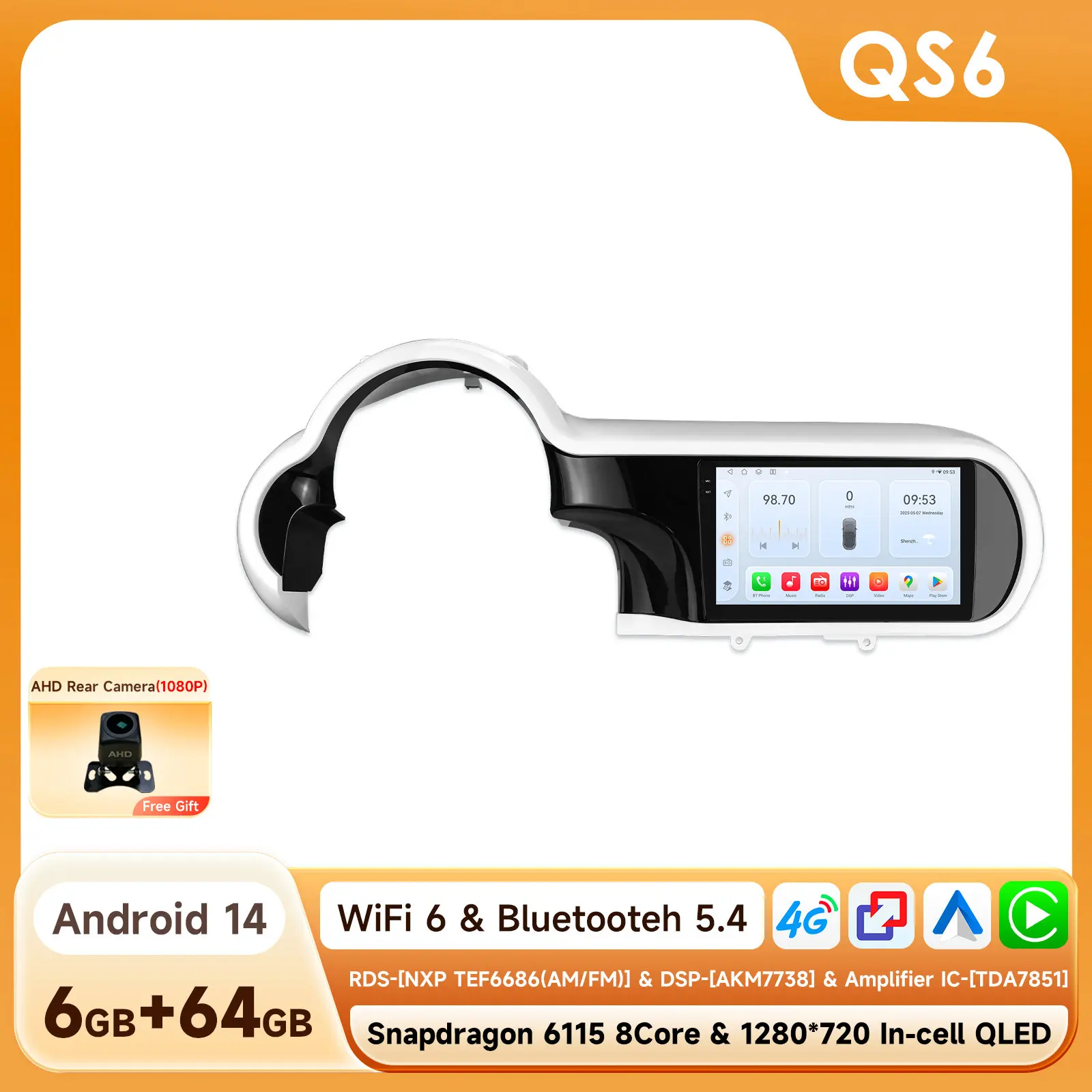 OSSURET Android Autoradio für Renault Twingo 3 III BCM 2014-2024 Kabelloses Carplay 2DIN Auto-Multimedia 6115 8-Kern GPS
