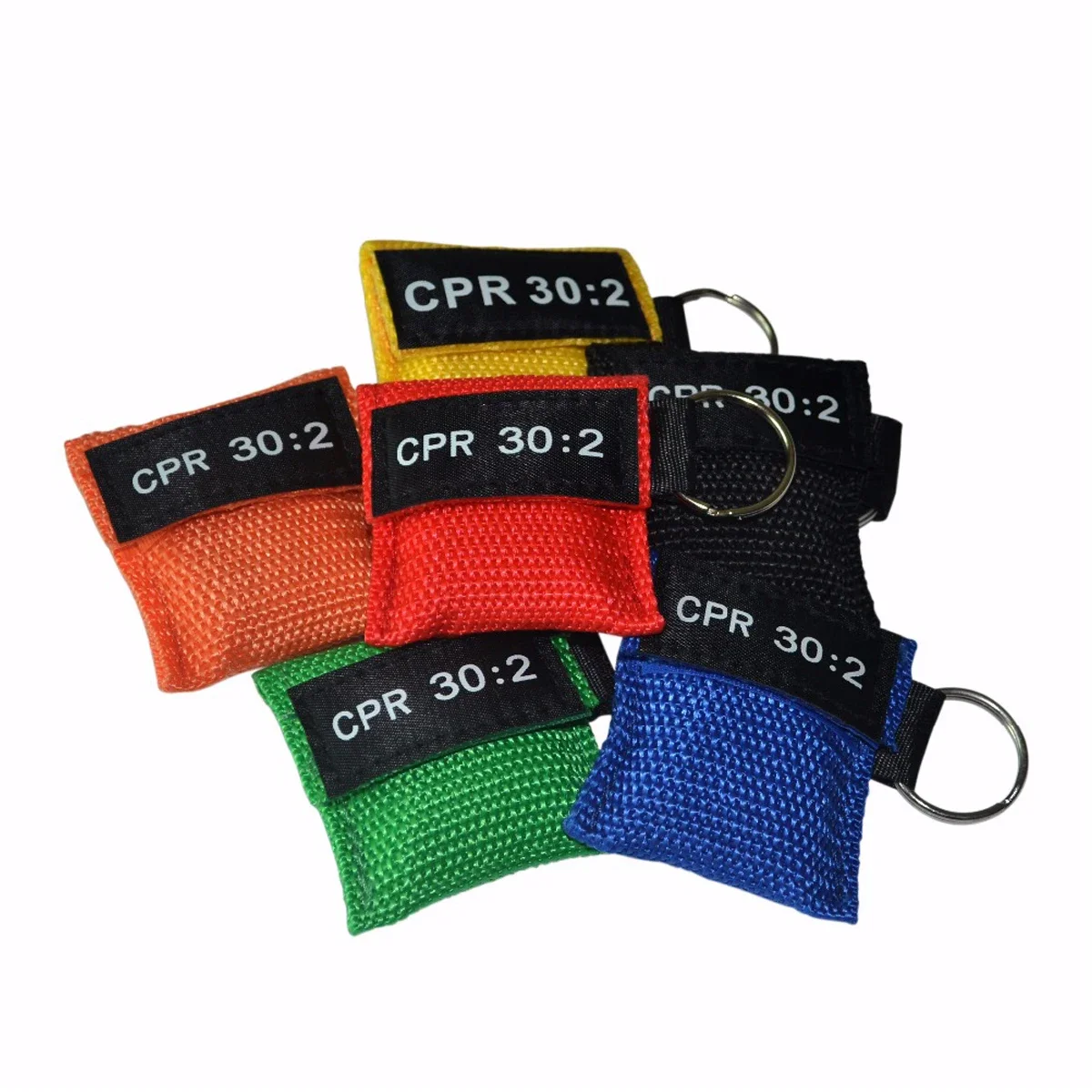 50 pcs Random 6 Color CPR 30:2 Resuscitator Mask Heart Recovery Emergency First Aid Rescue Mask With Keychain Portable