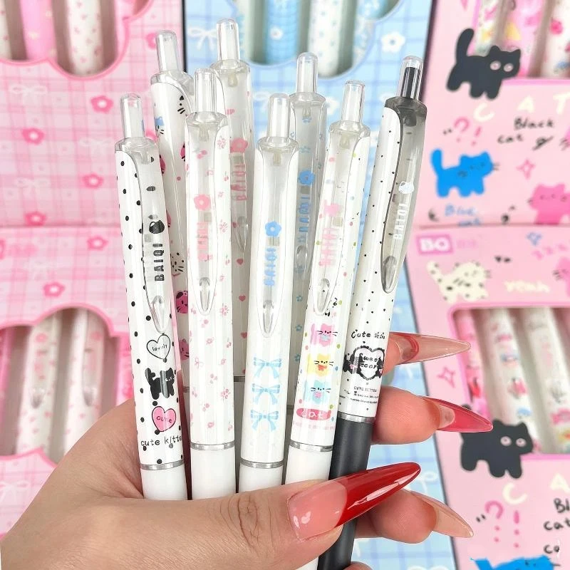 Kawaii Cartoon Gel Pen Set Cute Print Fast Drying Smooth Writing for Students Note Taking Birthday Gifts