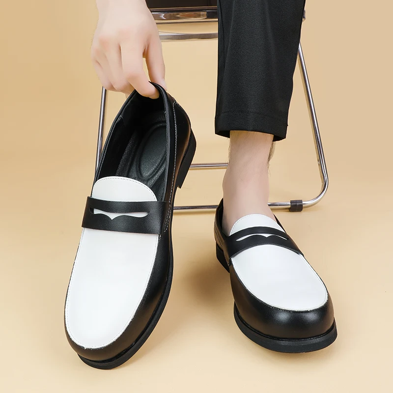 أربعة مواسم رجال الأعمال المتسكعون الرجال أحذية غير رسمية متعددة الاستخدامات مريحة عصرية أحذية من الجلد الصغيرة الأحذية الاجتماعية الرجال