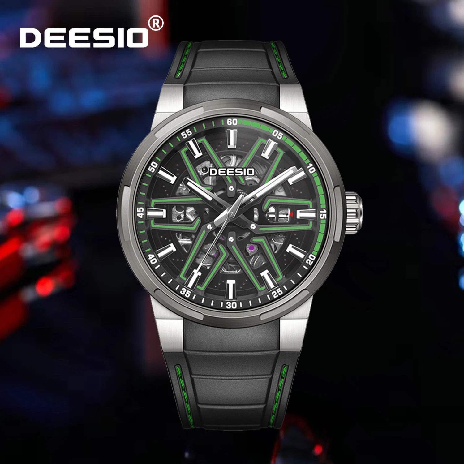 

Deesio Luxury Automatic Mechanical Watch for Men Sapphire Glass Waterproof Luminous Stainless Steel Business Casual Wristwatch