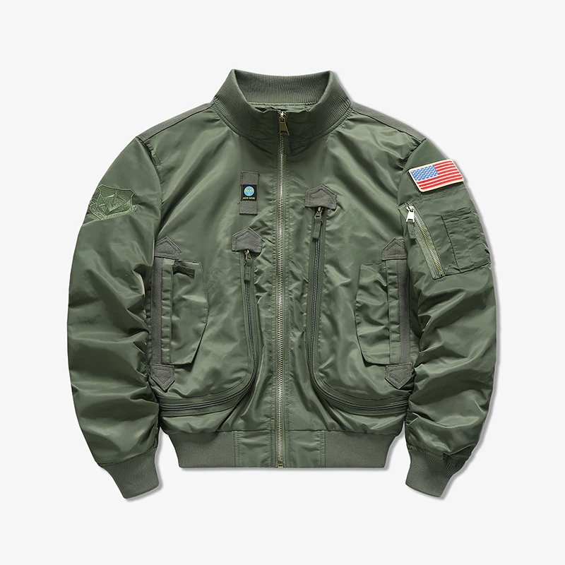 

Windproof Military Style Men's Jacket Workwear Flight Suit Casual Outdoor Jacket Tactical Stand Collar New Pilot Men's Jacket