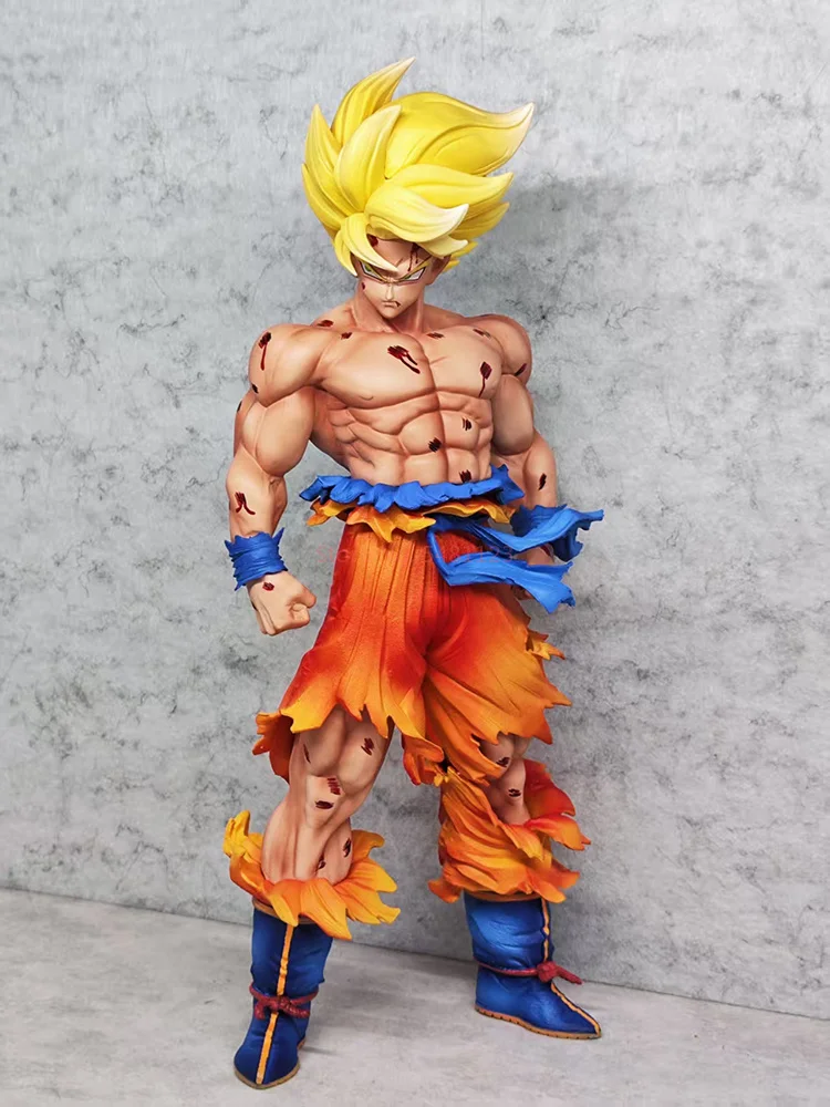 New 30cm Anime Dragon Ball Son Goku Kakarotto Super Saiyan Standing Pose Anime Action Figures Statue Desktop Decoration Gifts