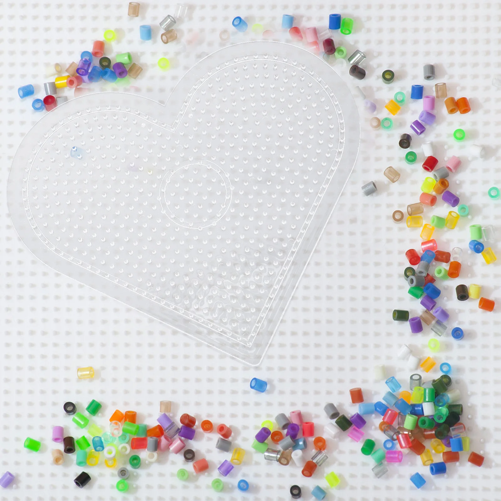 

1Set Clear Plastic Fuse Beads Boards Large Size Assortment Round Square Hexagon Star Shapes for 5mm Beads DIY Craft Activities