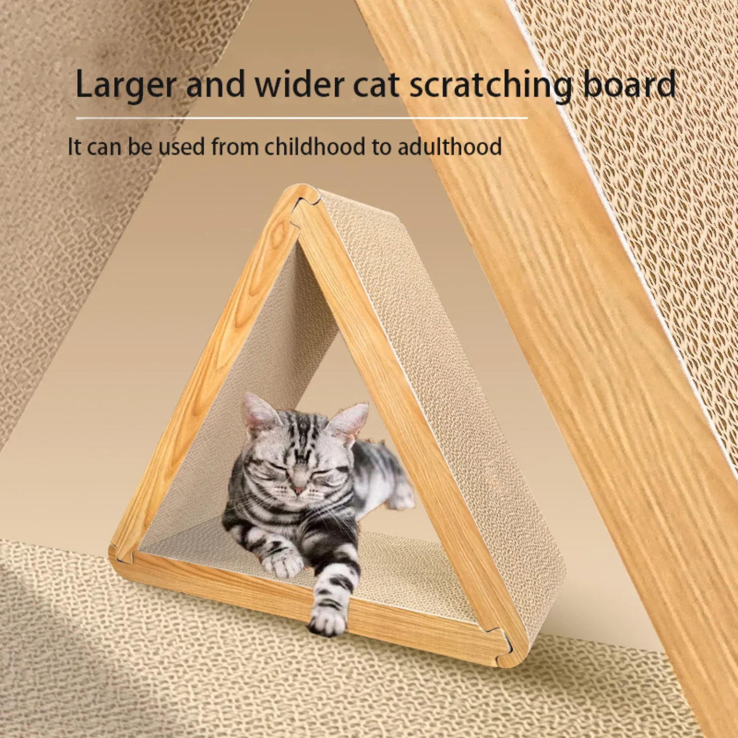 Happy Cats Deluxe Triangular Cat Tower: Innovative, Sturdy, and Versatile 3-in-1 Pet Product for Climbing, Scratching, and Play