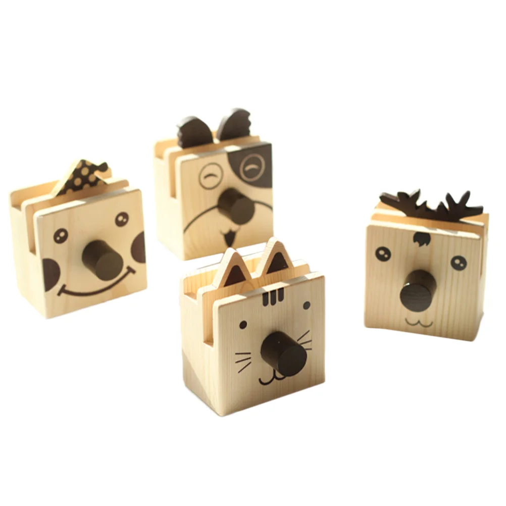 Multifunctional Pen Spectacle Holder Wood Eyeglass Pencil Rack Cartoon Phone Display Stand Unique Desktop Organizer