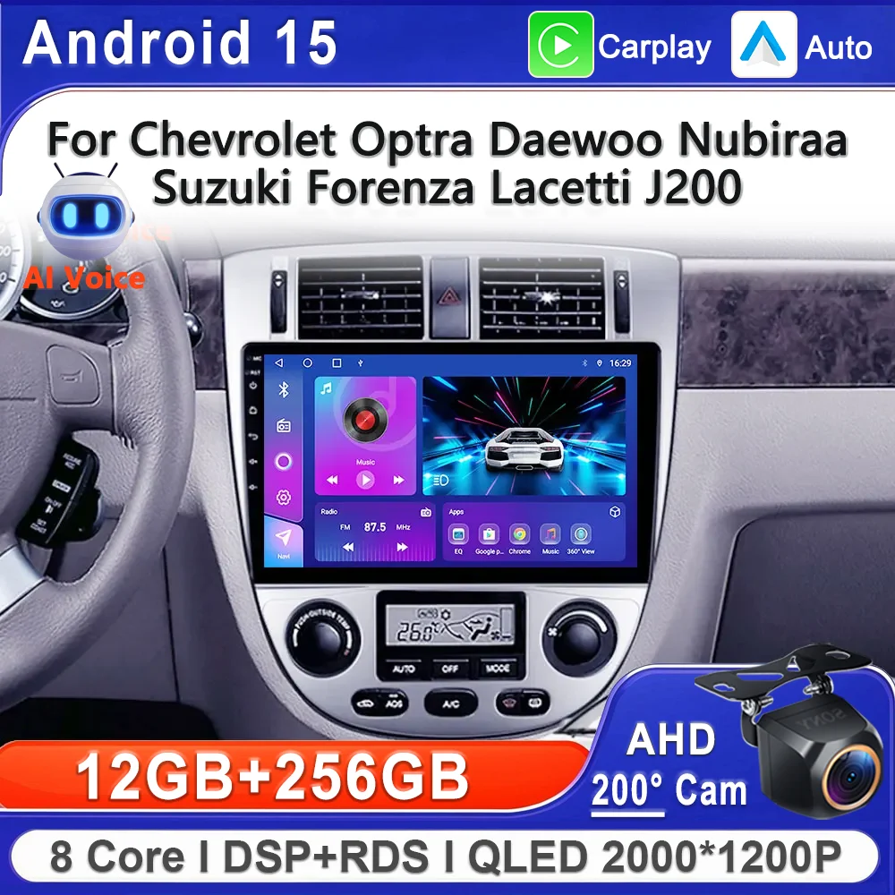 

Carplay Auto Android 15 For For Chevrolet Optra Daewoo Nubiraa Suzuki Forenza Lacetti J200 Car Radio Multimedia Player Stereo 4G
