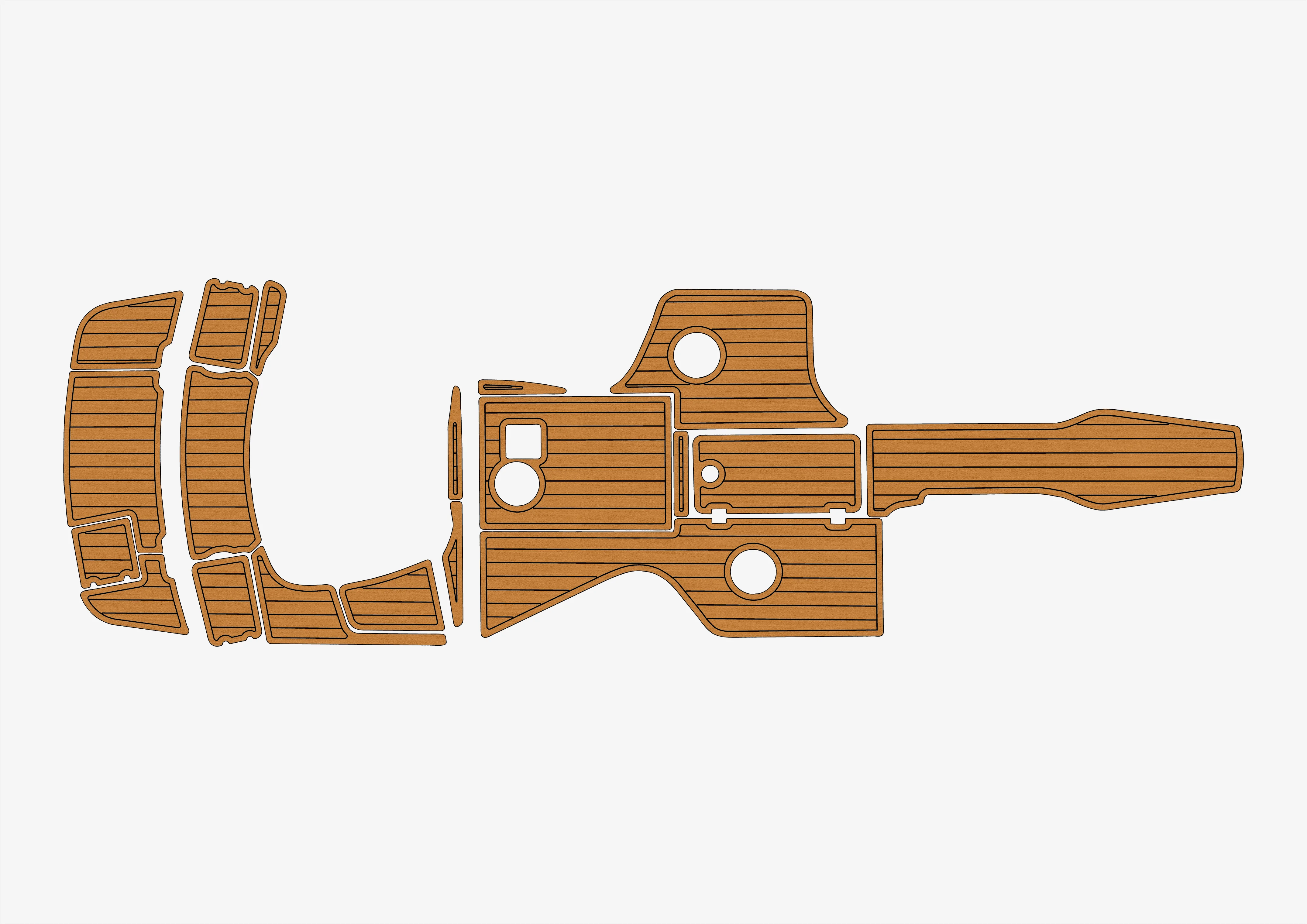 

Противоскользящая самоклеящаяся накладка из тикового дерева из ЭВА, 6 мм, накладка для лодки для 2002-2005 годов Chaparral 230 SSI, кабина яхты, прочный морской пол