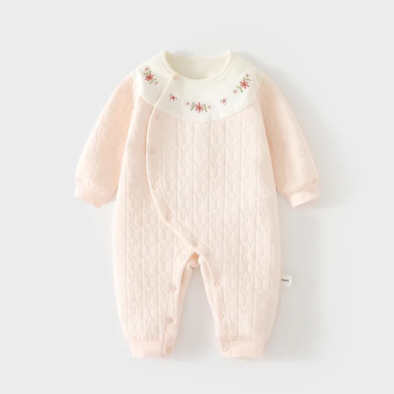 

Baby Warm Jumpsuit Baby Autumn and Winter Boneless Romper Newborn Three-Layer Cotton Romper Children's Jump Suit