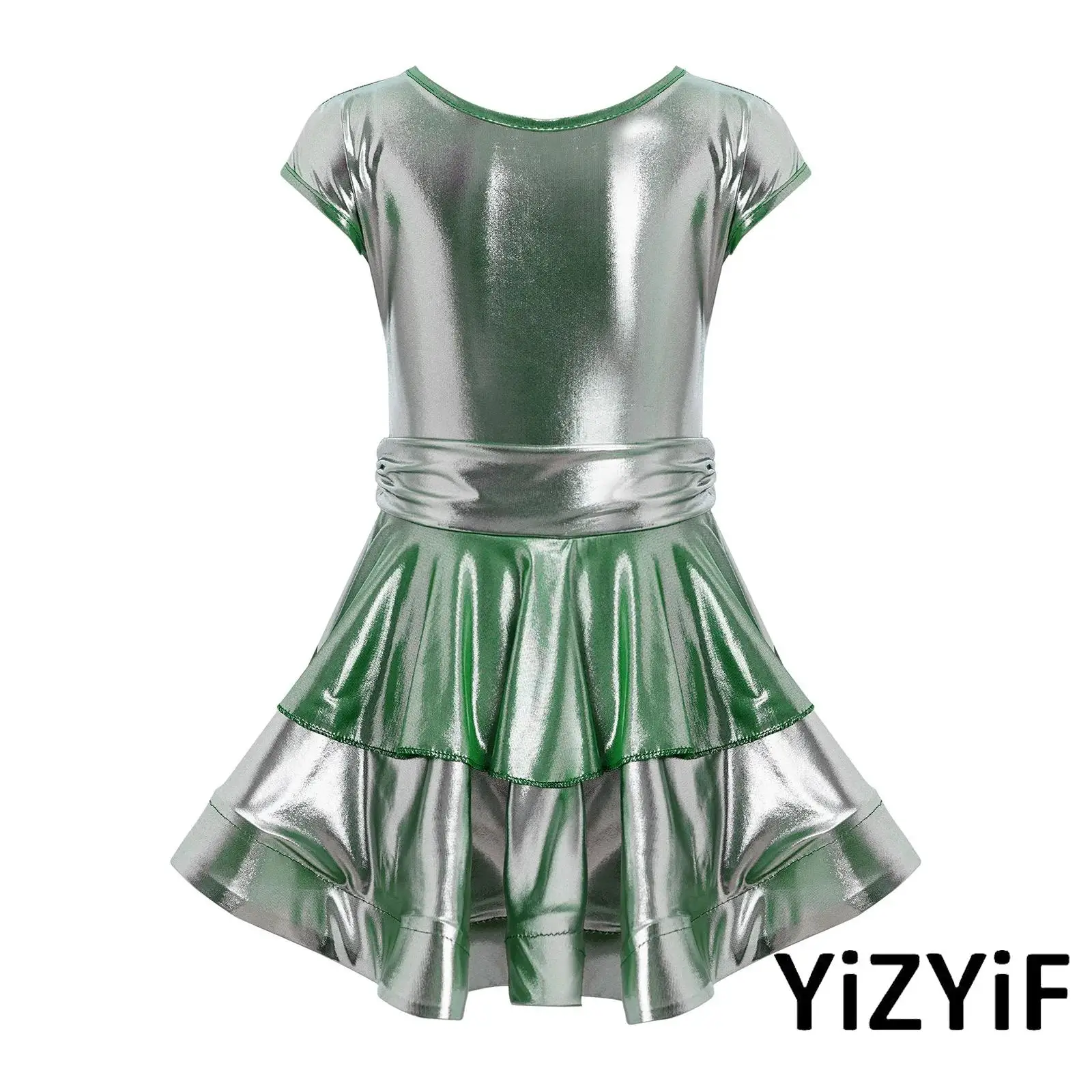 

Kids Modern Latin Dancewear Pretty Girls Stage Ballroom Dance Competition Dress for Gymnastics Figure Skating Dance Clothing